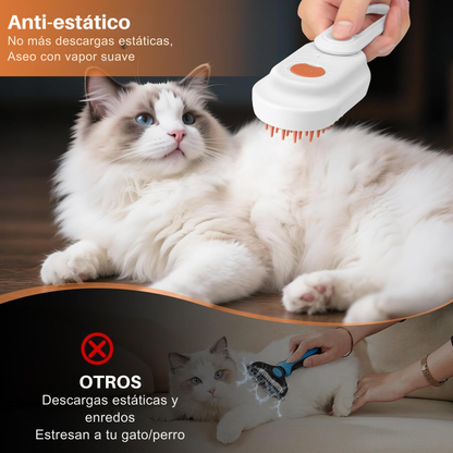 Cepillo Para Mascotas de Vapor 3 en 1
