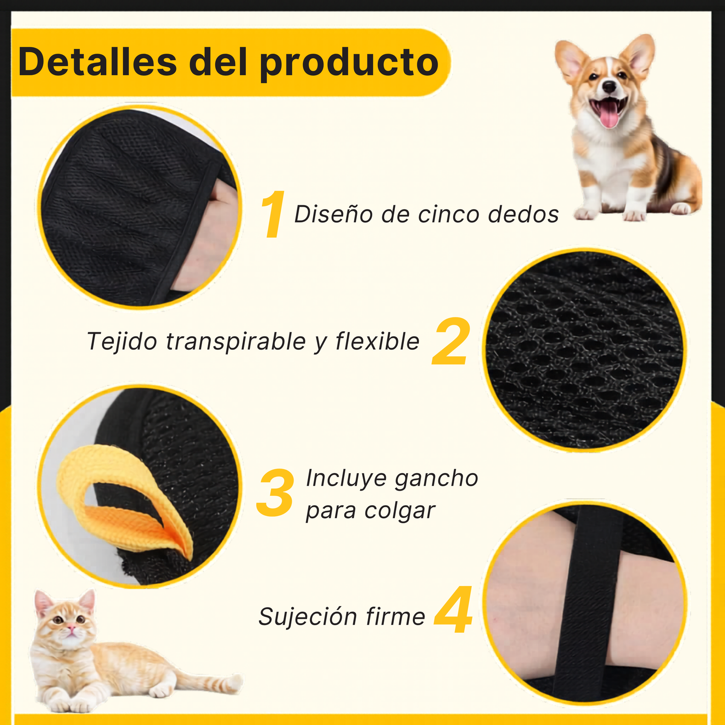 Guante Quitapelos para Mascotas