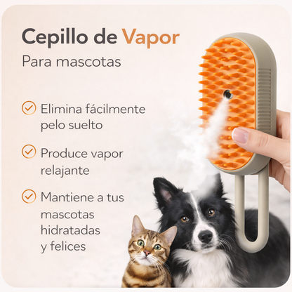 Combo Anti-Pelos 2x1 🐾 Cepillo de Vapor 3 en 1 + Guante Quita Pelos!